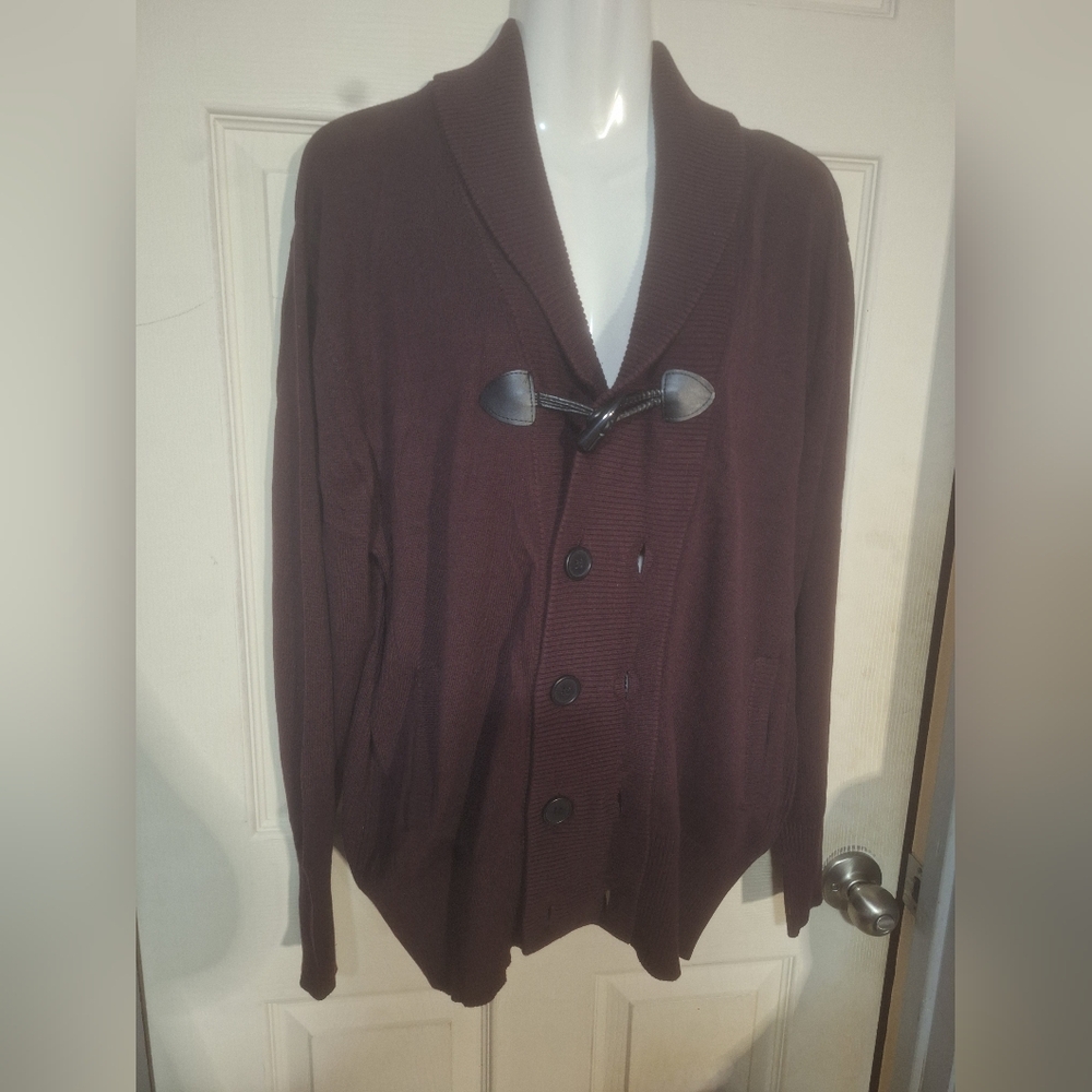Men's Maroon Toggle Cardigan